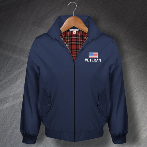 United States of America Veteran Embroidered Harrington Jacket