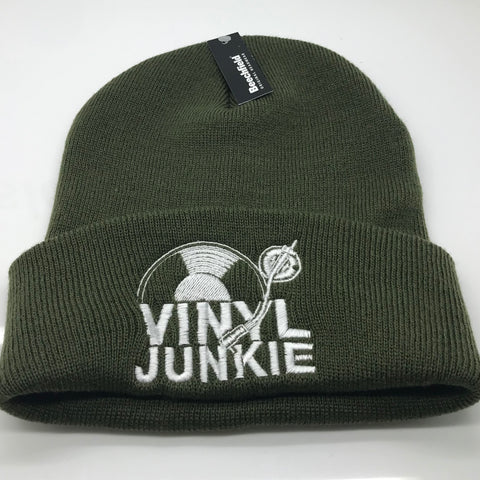 Vinyl Beanie Hat Embroidered Vinyl Junkie