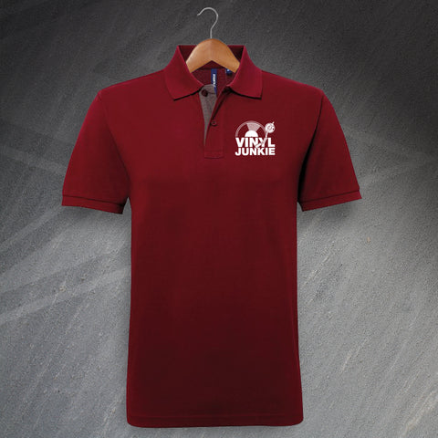 Vinyl Polo Shirt Embroidered Classic Fit Contrast Vinyl Junkie