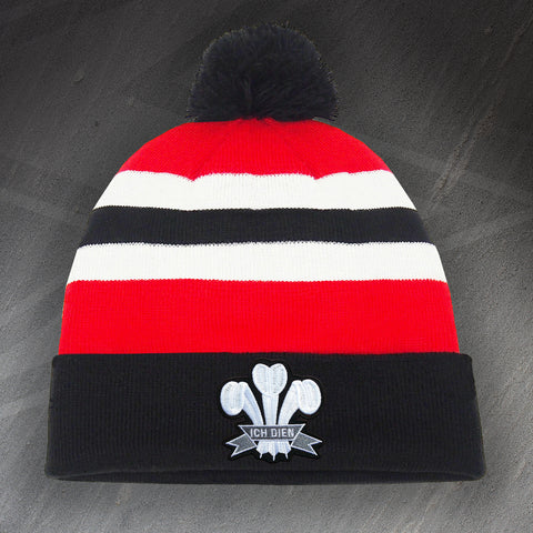 Retro Wales Rugby 1905 Embroidered Bobble Hat