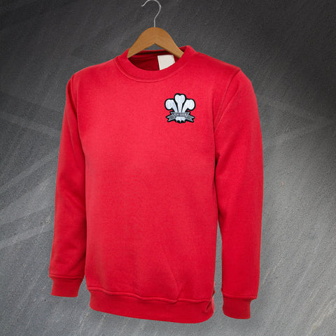 Retro Wales Rugby 1905 Embroidered Sweatshirt