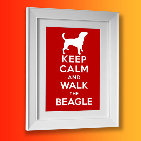Keep Calm and Walk The Beagle Framed Print