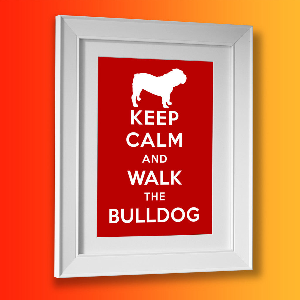 Keep Calm and Walk The Bulldog Framed Print