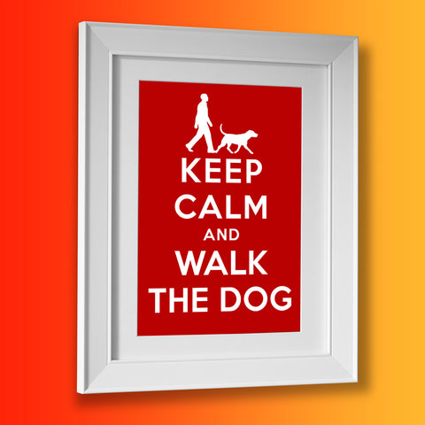 Walk The Dog Picture Framed Print with Keep Calm Design