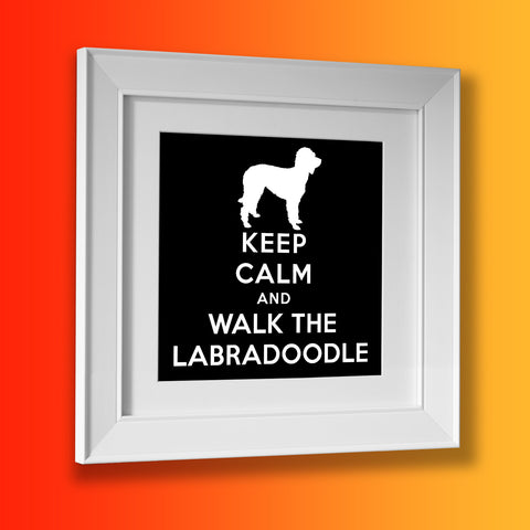Keep Calm and Walk The Labradoodle Framed Print