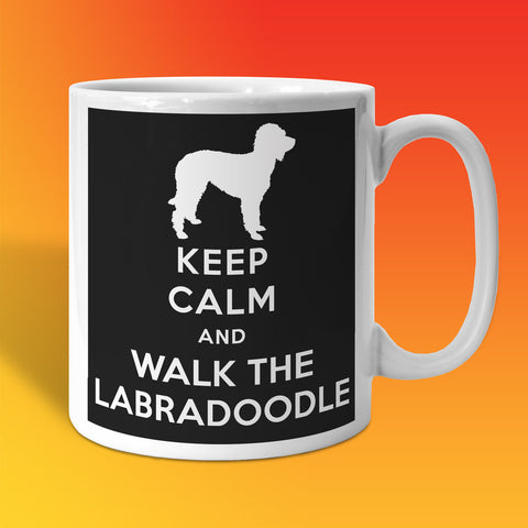 Keep Calm and Walk The Labradoodle Mug Black