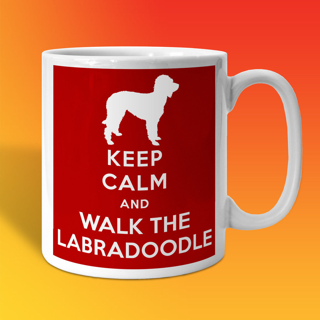 Keep Calm and Walk The Labradoodle Mug Brick Red