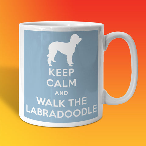 Keep Calm and Walk The Labradoodle Mug Pale Blue