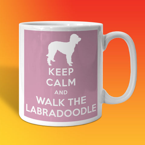 Keep Calm and Walk The Labradoodle Mug Pale Purple