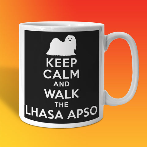 Keep Calm and Walk The Lhasa Apso Mug Black