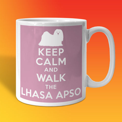 Keep Calm and Walk The Lhasa Apso Mug Pale Purple