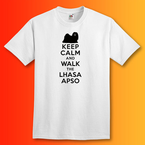 Keep Calm and Walk The Lhasa Apso T-Shirt White