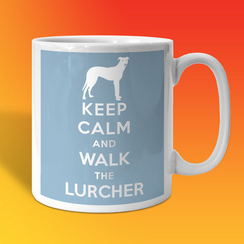 Keep Calm and Walk The Lurcher Mug Pale Blue