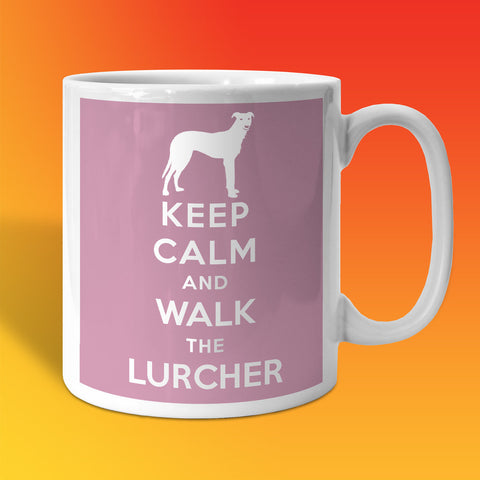 Keep Calm and Walk The Lurcher Mug Pale Purple