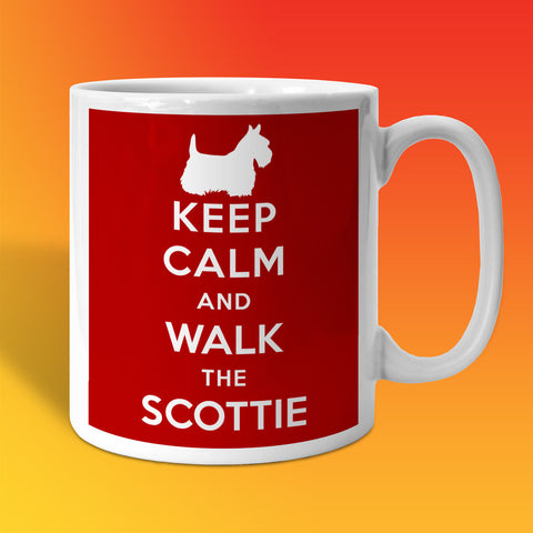 Keep Calm and Walk The Scottie Mug Brick Red