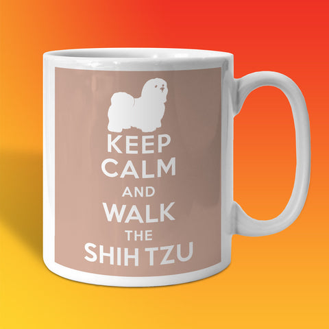 Keep Calm and Walk The Shih Tzu Mug Beige