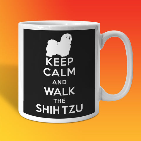Keep Calm and Walk The Shih Tzu Mug Black