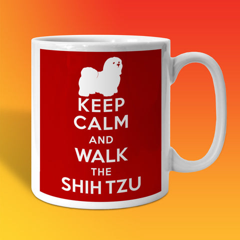 Keep Calm and Walk The Shih Tzu Mug Brick Red