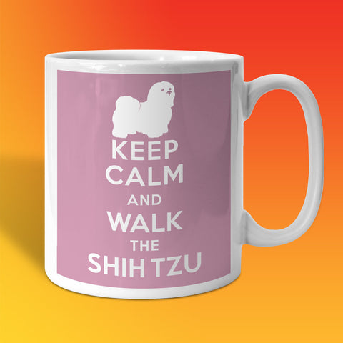 Keep Calm and Walk The Shih Tzu Mug Pale Purple