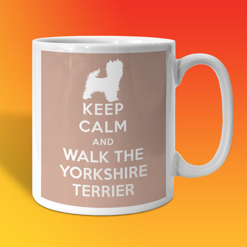 Keep Calm and Walk The Yorkshire Terrier Mug Beige
