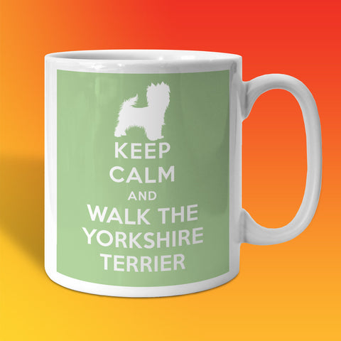 Keep Calm and Walk The Yorkshire Terrier Mug Pale Green