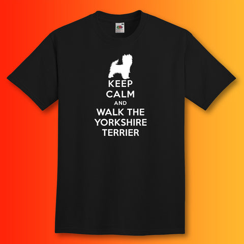 Keep Calm and Walk The Yorkshire Terrier T-Shirt Black