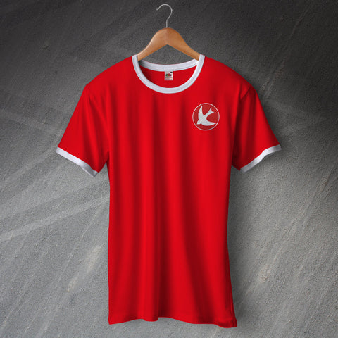 Walsall Football Shirt Embroidered Ringer 1982
