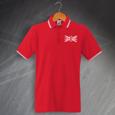 Stoke Football Polo Shirt Embroidered Tipped We Are Stoke Union Jack