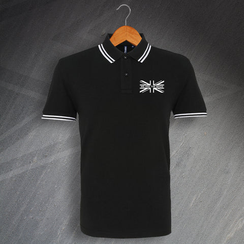 Newcastle Football Polo Shirt Embroidered Tipped We Are The Mags Union Jack