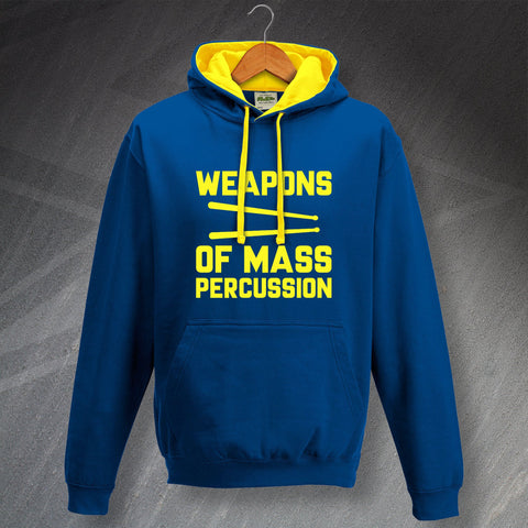 Drummer Hoodie Contrast Weapons of Mass Percussion