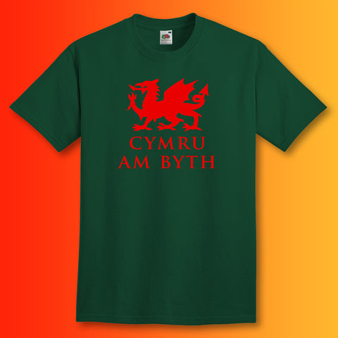 Welsh Dragon T-Shirt Bottle Green