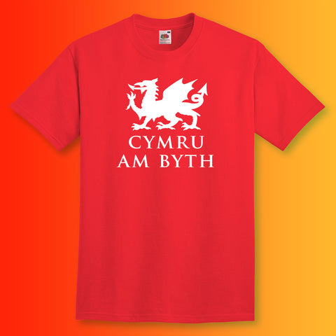 Welsh Dragon Unisex T-Shirt with Cymru am byth Design