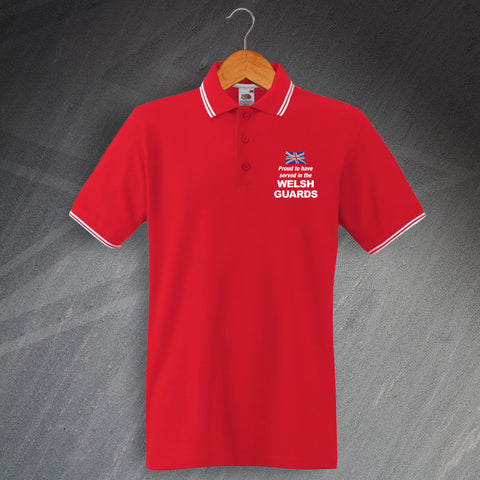Proud to Have Served in The Welsh Guards Embroidered Tipped Polo Shirt
