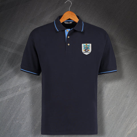 Retro Widnes RLFC Embroidered Contrast Polo Shirt
