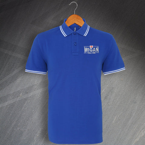Wigan Football Polo Shirt Embroidered Tipped Wigan Till I Die