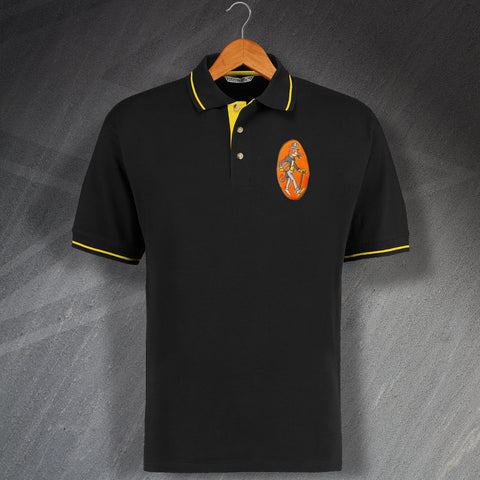 Retro Wolves 1933 Embroidered Contrast Polo Shirt